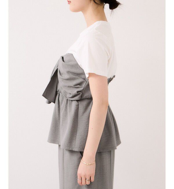 VIS「美easyリネンライクリボンビスチェトップス/イージーケア・接触冷感・セットアップ対応」|Tシャツ・カットソー|