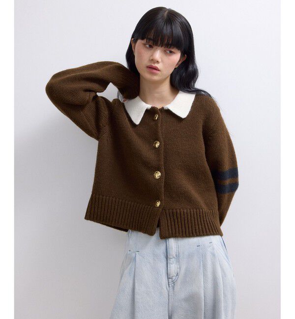 ADAM ET ROPE'「【WEB限定】ポロニットカーディガン」|カーディガン|