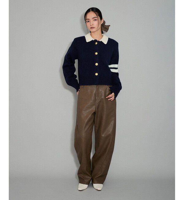 ADAM ET ROPE'「【WEB限定】ポロニットカーディガン」|カーディガン|