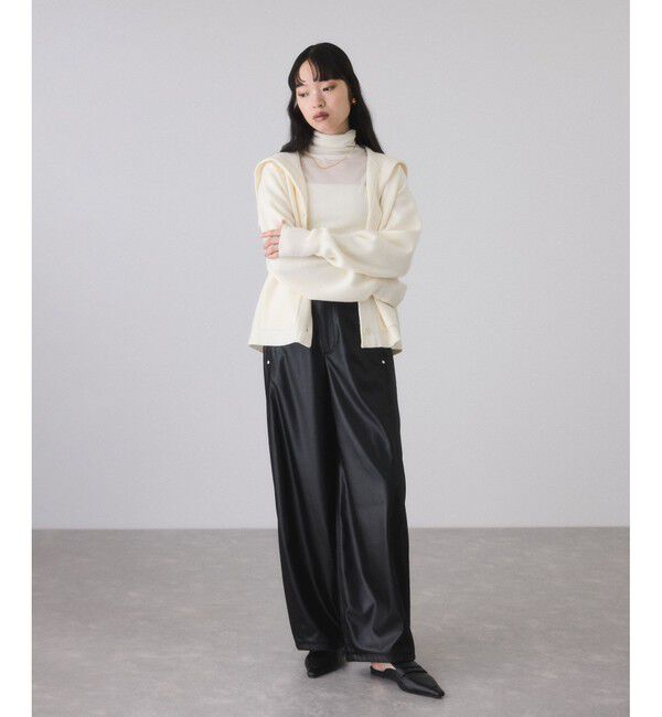 ADAM ET ROPE'「グロスボンディングコクーンパンツ」|チノ|