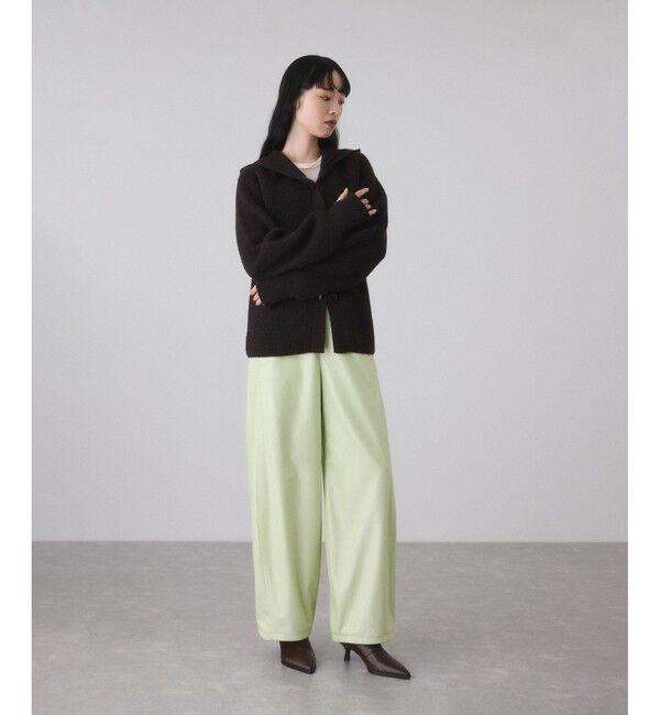 ADAM ET ROPE'「グロスボンディングコクーンパンツ」|チノ|