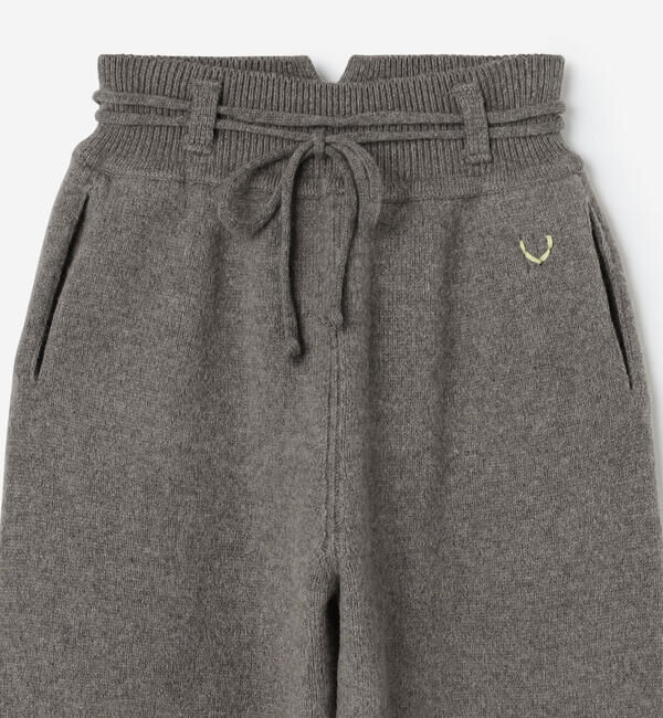  「UNFIL | ラムズウール ベルテッドニットパンツ WOMEN」|チノ|