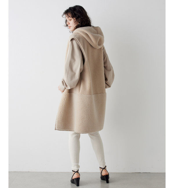 THE PAUSE「【THE PAUSE】ボアフードロングジレ」|ベスト・ジレ|