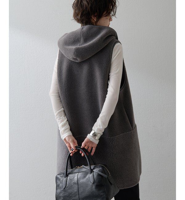 THE PAUSE「【THE PAUSE】ボアフードロングジレ」|ベスト・ジレ|