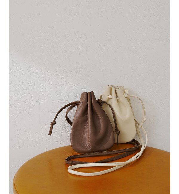  「【Christian AKS】Lamb leather ポーチ」|トートバッグ|キャメル