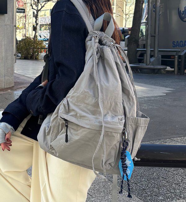  「【巾着型リュック/軽量】ドロストナイロンリュック」|トートバッグ|