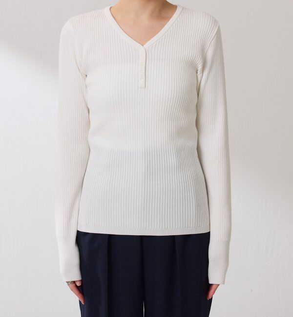  「ヘンリーネックVニット」|ニット・セーター|