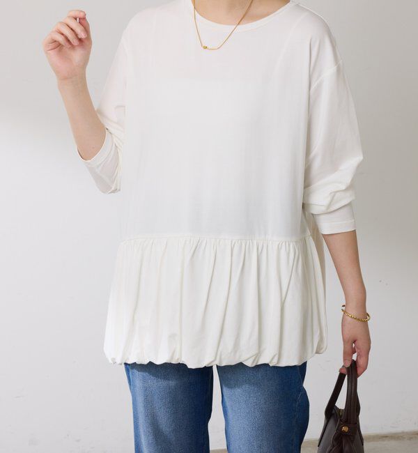  「裾バルーンロンT」|Tシャツ・カットソー|オフホワイト