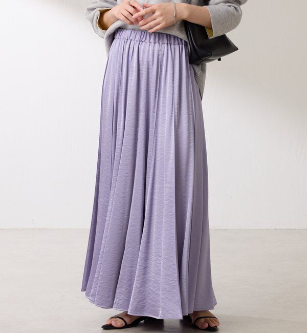  「シルキーサテンフレアスカート」|スカート|