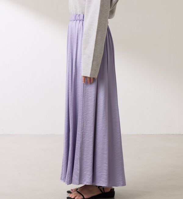  「シルキーサテンフレアスカート」|スカート|