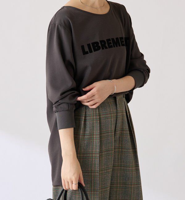  「フロッキーロゴ袖リブロンT/Tブラウス」|Tシャツ・カットソー|