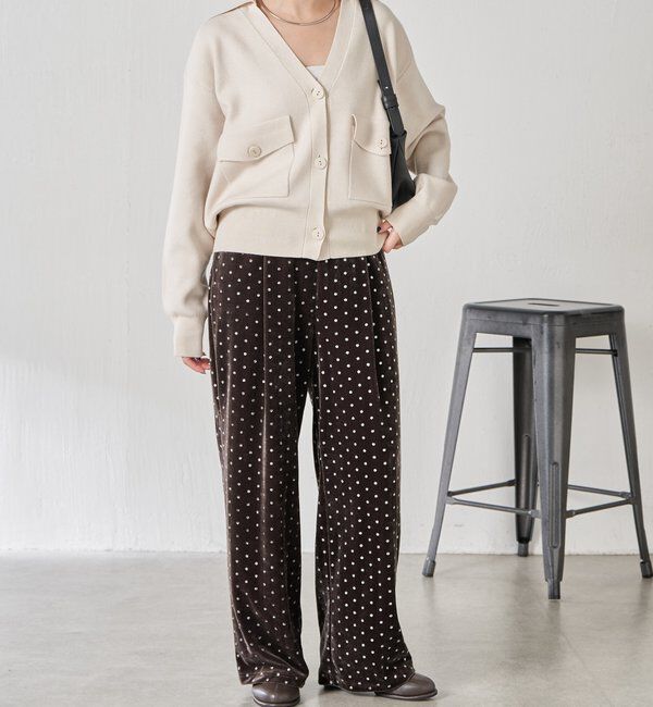  「【襟は取り外し可能】オープンカラーニットカーディガン」|ニット・セーター|