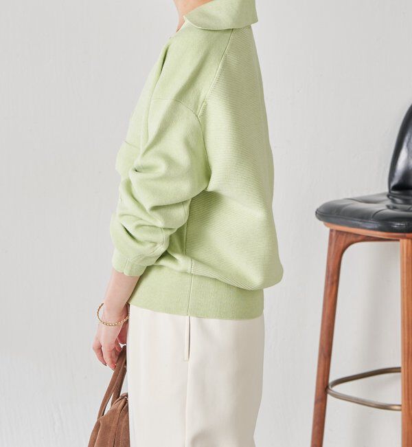  「【襟は取り外し可能】オープンカラーニットカーディガン」|ニット・セーター|