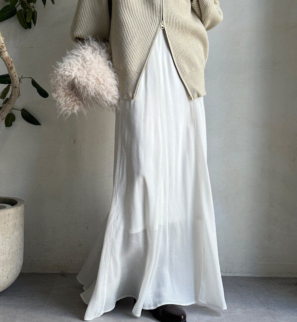  「キュプラ混フレアスカート」|スカート|