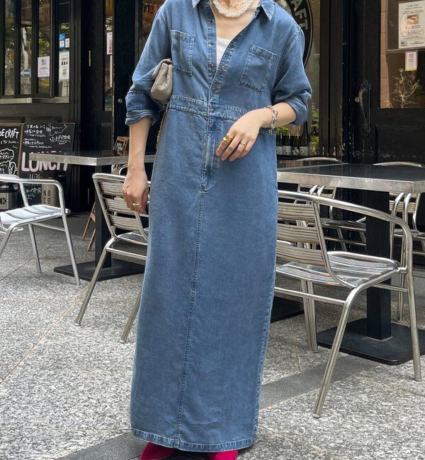  「リヨセルデニムワンピース」|ワンピース|ブルー