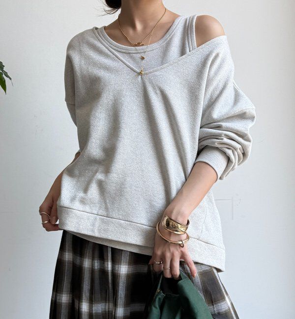  「【新色追加/インフルエンサーSAKURA企画】ラメスウェットタンクセット」|Tシャツ・カットソー|