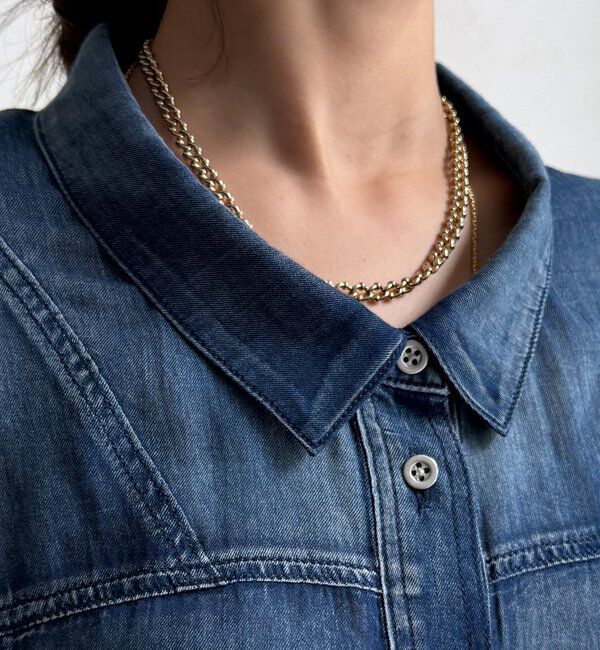  「袖リブシアーデニムドロストシャツ」|シャツ・ブラウス|