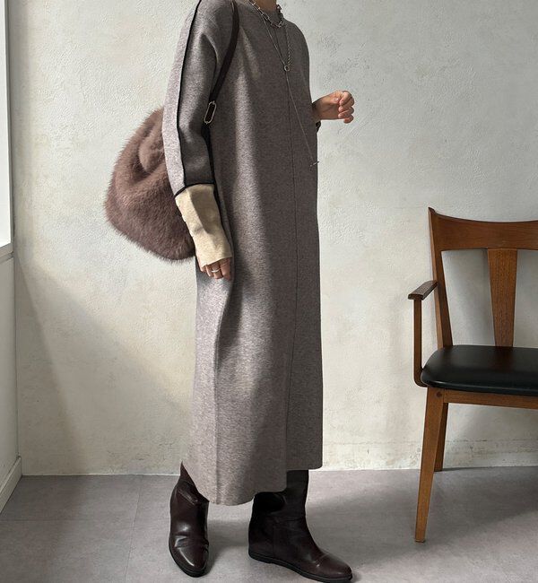  「【WEB限定】ラインデザインミラノリブワンピース」|ワンピース|