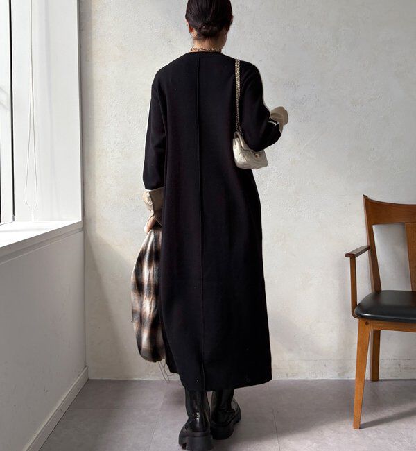  「【WEB限定】ラインデザインミラノリブワンピース」|ワンピース|