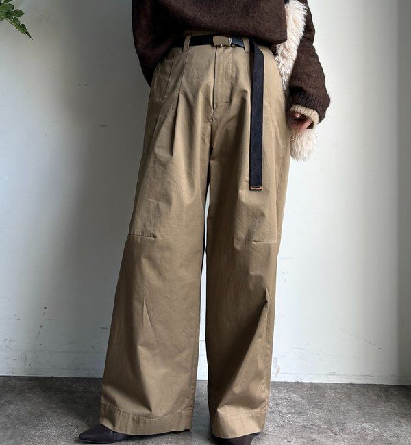  「ツイルワイドカーブパンツ」|チノ|