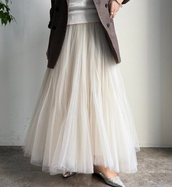  「ダブルチュールスカート」|スカート|オフホワイト