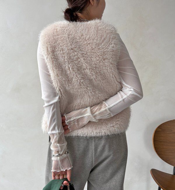  「レースチュール切替シアーTEE」|Tシャツ・カットソー|