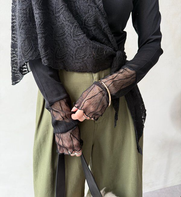  「レースチュール切替シアーTEE」|Tシャツ・カットソー|