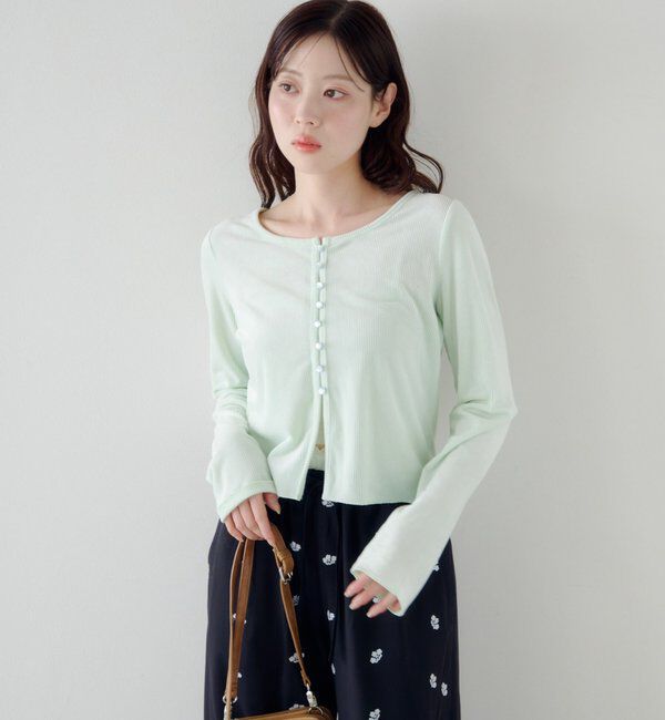  「カットベロアボタンカーディガン」|Tシャツ・カットソー|ミント