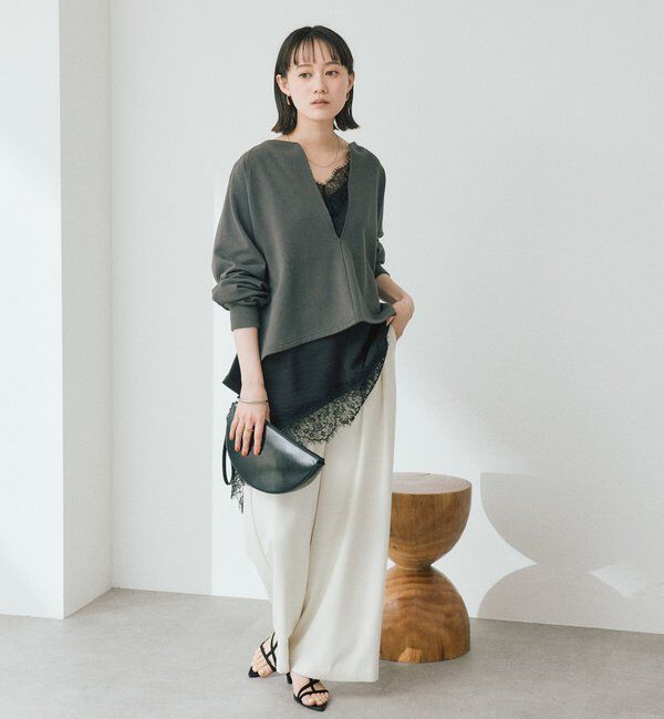  「【大人が着やすい】キーネックオーバースウェット」|Tシャツ・カットソー|