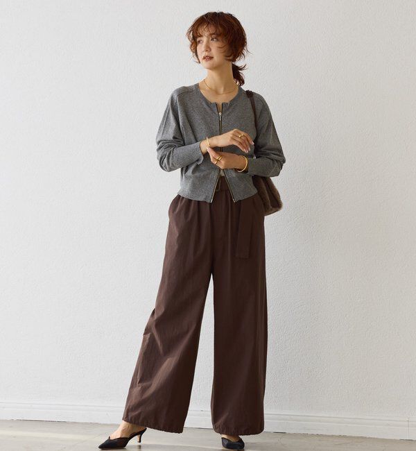  「【こなれ感抜群】ベルテッドワイドパンツ」|チノ|