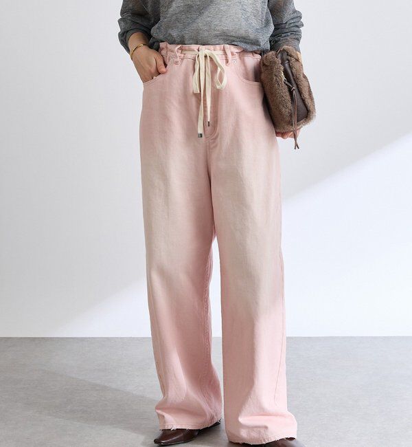  「【遊び心をプラス】ドロストカラーパンツ」|チノ|ピンク