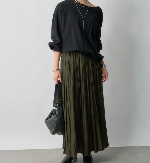  「【上品なシルエット】割繊ギャザースカート」|スカート|