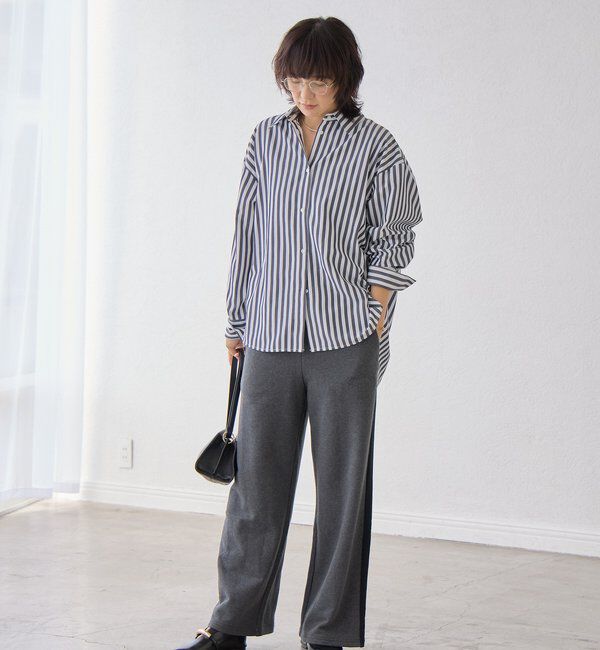  「【遊び心満載】バックプリント2WAYストライプシャツ」|シャツ・ブラウス|