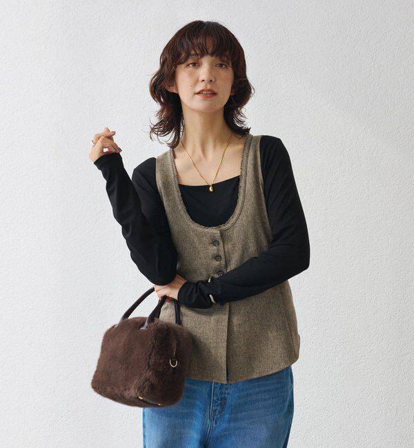  「【セットアップ対応可】ウーリーツイルジレ」|ベスト・ジレ|