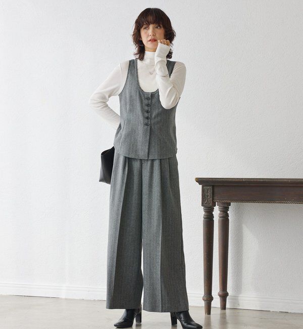  「【セットアップ対応可】ウーリーツイルジレ」|ベスト・ジレ|