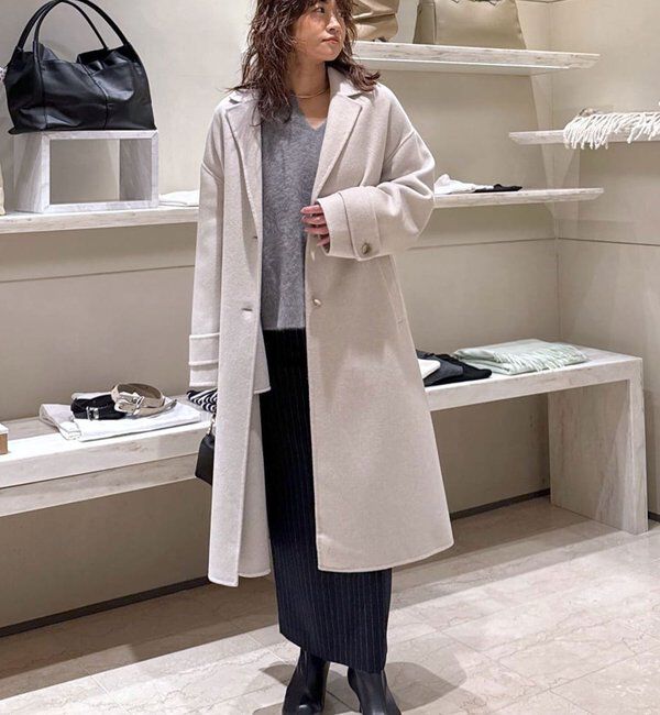  「【デコルテ美人ニット】ファーウールキーネックニット」|ニット・セーター|