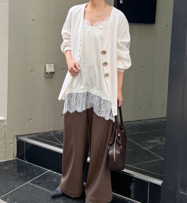  「ビジューVネックカーディガン」|ニット・セーター|