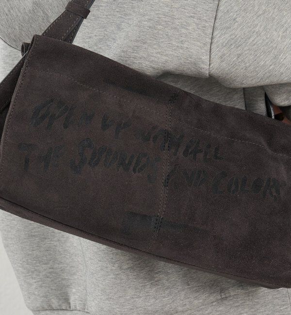  「ステンシルデザインスエードショルダーバッグ」|ショルダー・メッセンジャー|