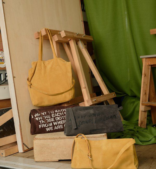  「ステンシルデザインスエードショルダーバッグ」|ショルダー・メッセンジャー|