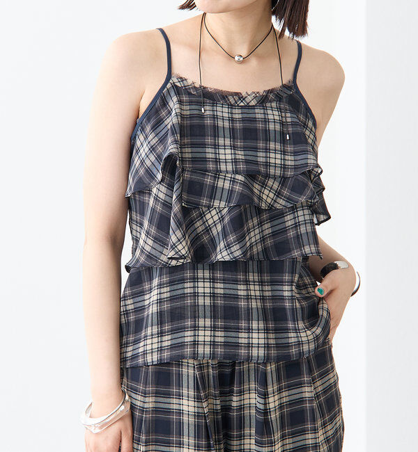  「チェックフリルキャミ」|シャツ・ブラウス|