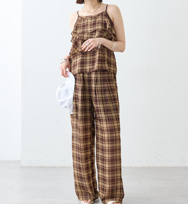  「チェックフリルキャミ」|シャツ・ブラウス|