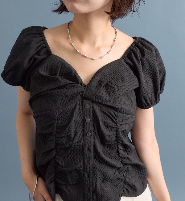  「パフビスチェ ブラウス」|シャツ・ブラウス|ブラック