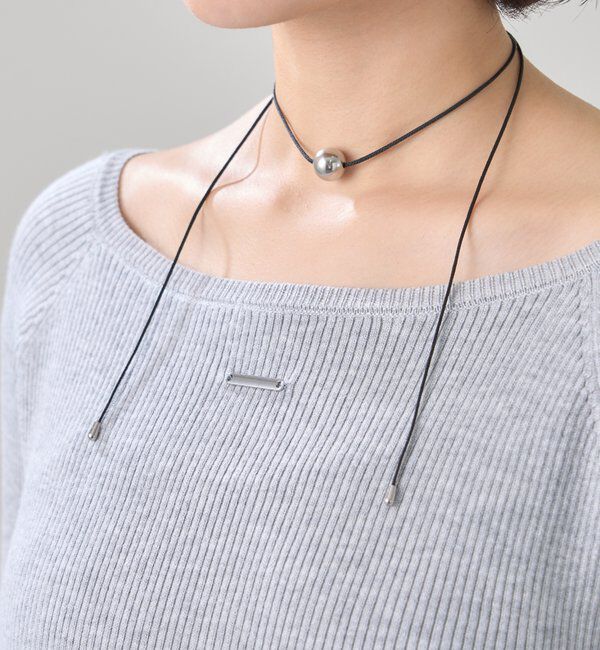  「プレート付きクルーリブニット」|ニット・セーター|