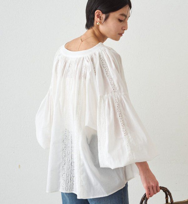  「【INDIA】スキッパーレースブラウス」|シャツ・ブラウス|