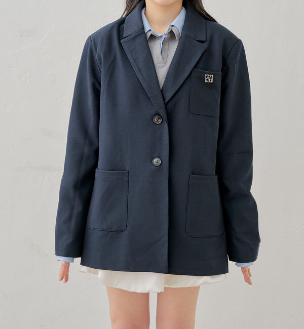  「ロゴブローチ付きオーバーシングルジャケット」|テーラードジャケット|