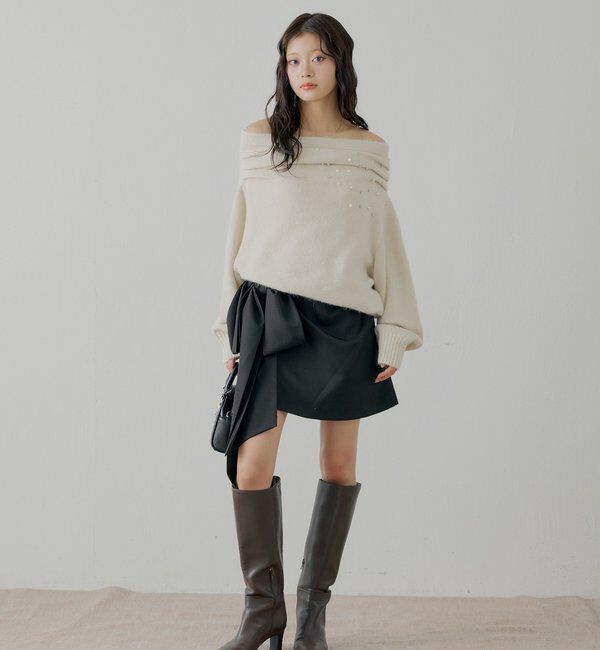  「【SALON by Chico】リボンラップスカート+スラックスハーフパンツ」|チノ|