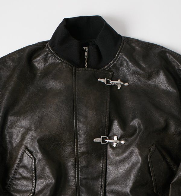  「ヴィンテージライクレザーファイヤーマンブルゾン」|ブルゾン・スタジャン|