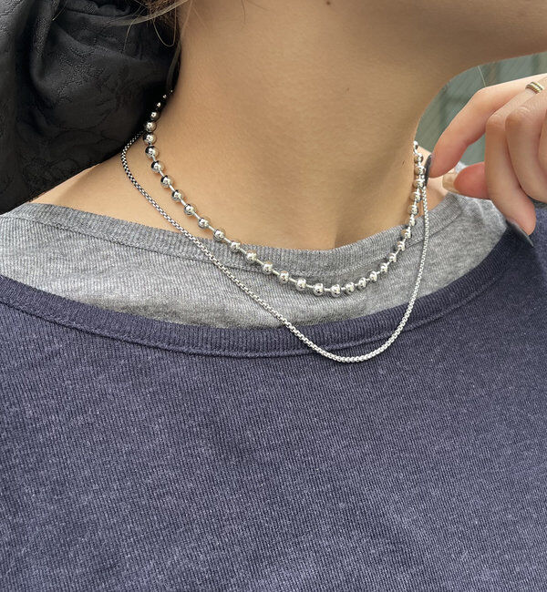  「【パーティーシーンにも】〈GOLDY〉2SETミックスチェーンネックレス」|リング|