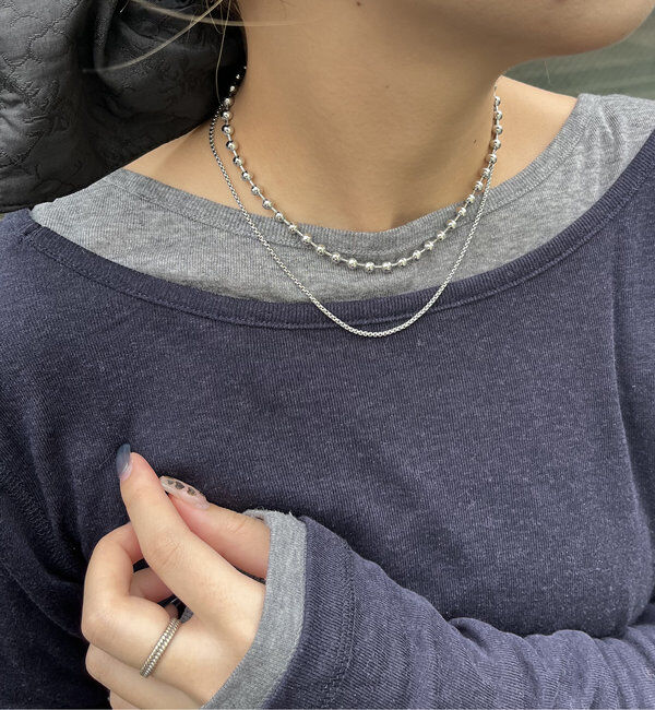  「【パーティーシーンにも】〈GOLDY〉2SETミックスチェーンネックレス」|リング|