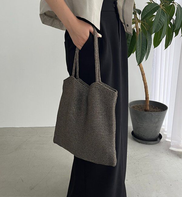  「【PC/A4サイズ収納可】ラメトートバッグ」|トートバッグ|チャコールグレー